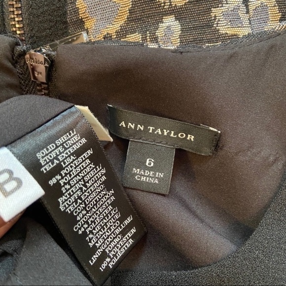 Ann Taylor leopard jacquard black sleeveless sheath dress *shop@iamwarrior - Picture 8 of 9